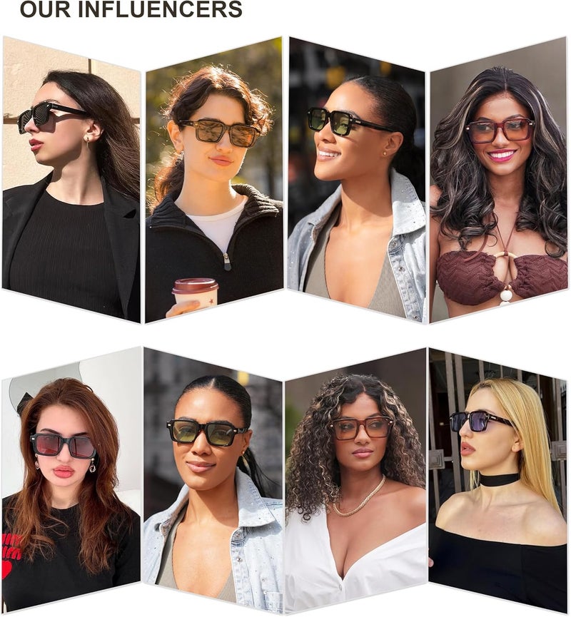 Sojos Trendy Square Polarized Sunglasses for Women Men, Retro Vintage Womens Mens Rectangle Shades SJ2345 - Image 3